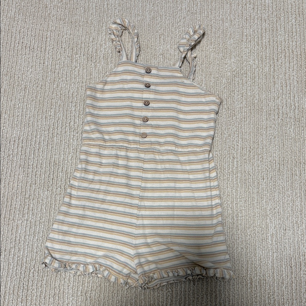 Rylee + Cru Striped Girls Romper 4-5Y